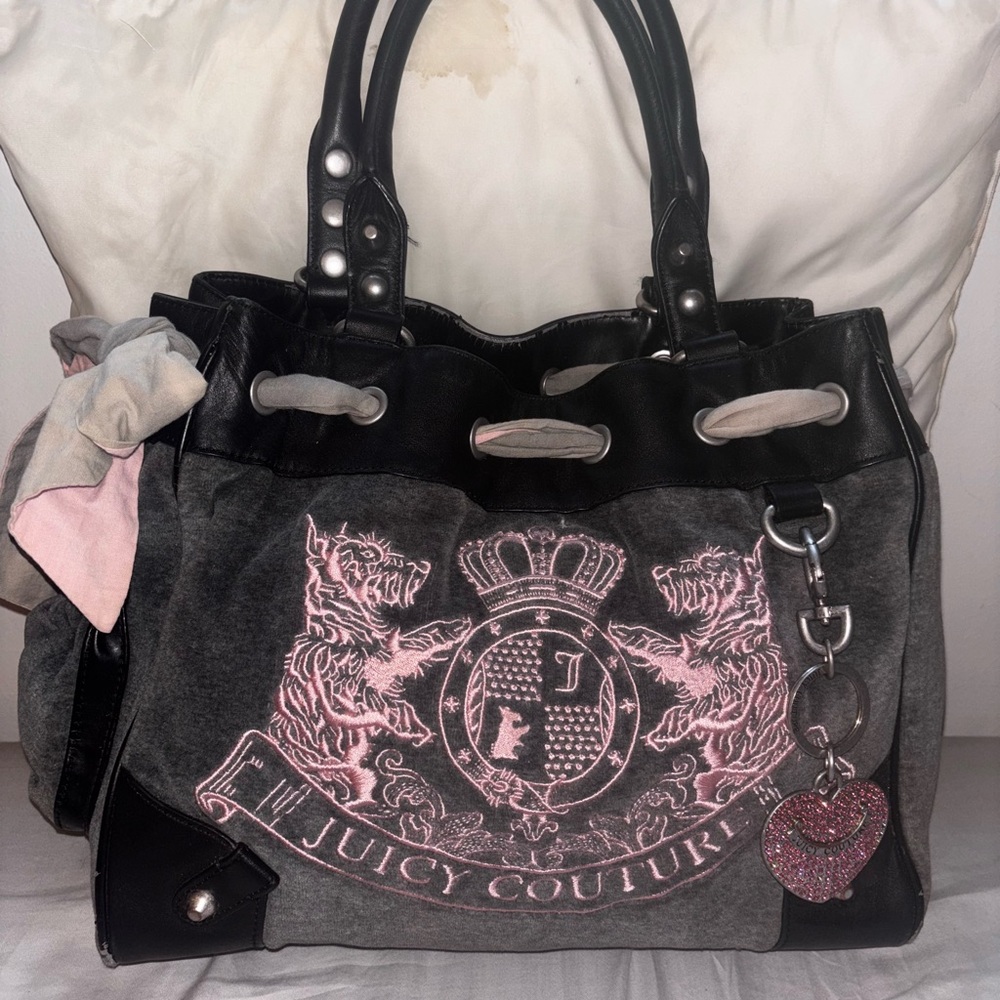 Juicy Couture Black and Pink Women's Bag